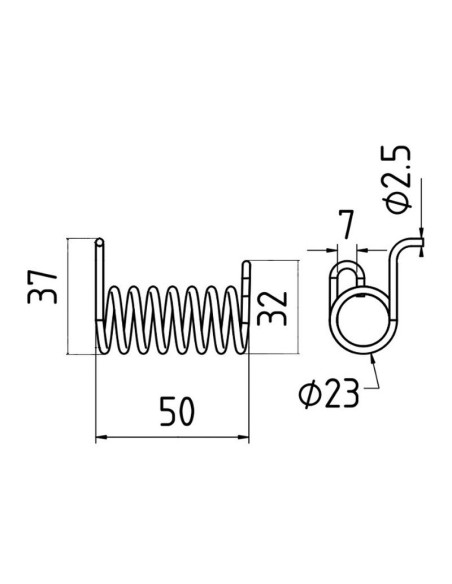 Muelle Dcho. Recambio para Sitrex Corresponde a: 200282