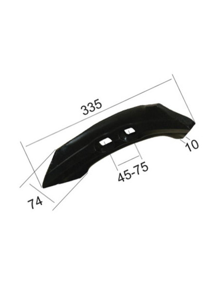 Puntera Reversible 335x75x10mm Distancia entre Taladros 45/75mm