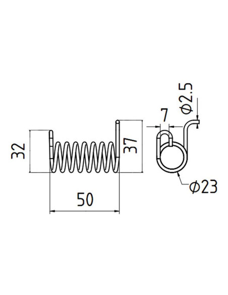 Muelle Izdo. Recambio para Sitrex Corresponde a: 200281