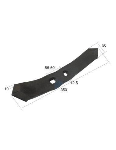 Puntera Reversible 350x50x10mm Distancia entre...