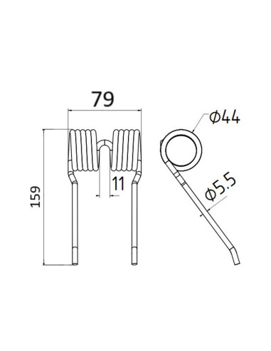 Muelle pick-up Longitud:159mm, Anchura:79mm,...
