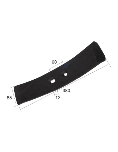 Puntera Reversible 380x85x12mm Distancia entre Taladros 60mm Corresponde a: 0171201