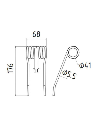 Muelle pick-up Longitud:176mm, Anchura:68mm,...