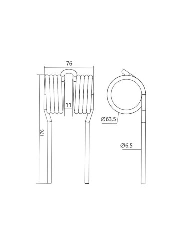 Muelle pick-up Longitud:176mm, Anchura:76mm,...