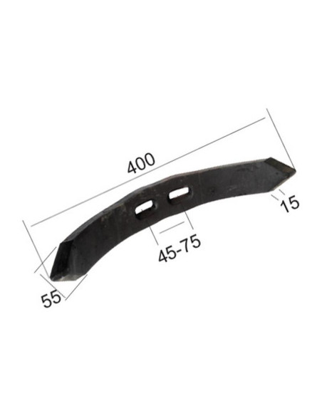 Puntera Reversible 400x55x15mm Distancia entre Taladros 45/75mm