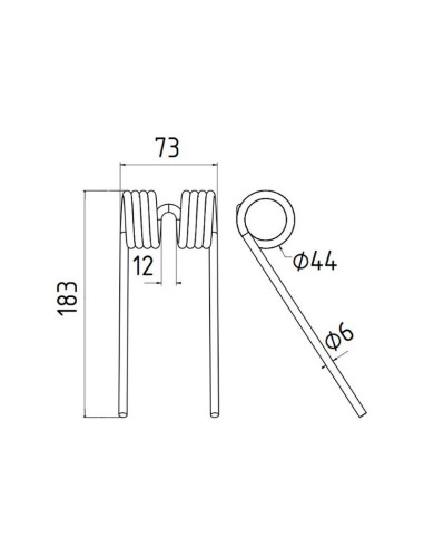Muelle pick-up Longitud:183mm, Anchura:73mm,...