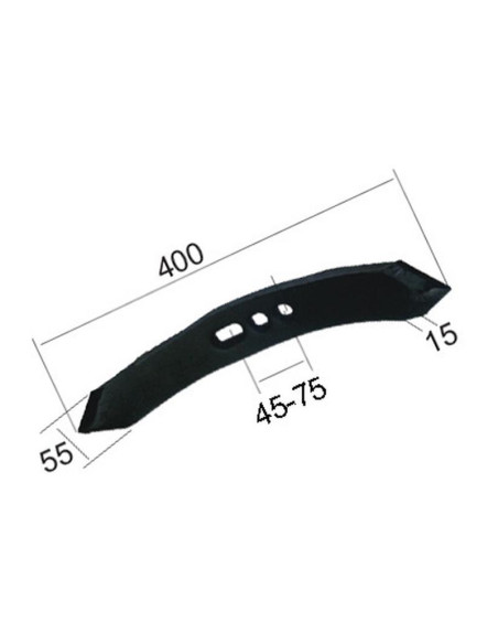 Puntera Reversible 400x55x15mm Distancia entre Taladros 45/75mm