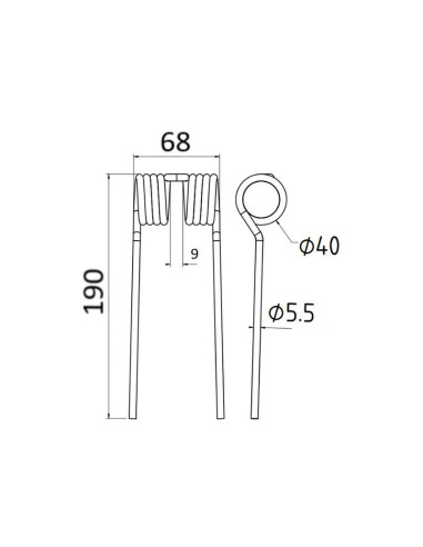 Muelle pick-up Longitud:190mm, Anchura:68mm,...