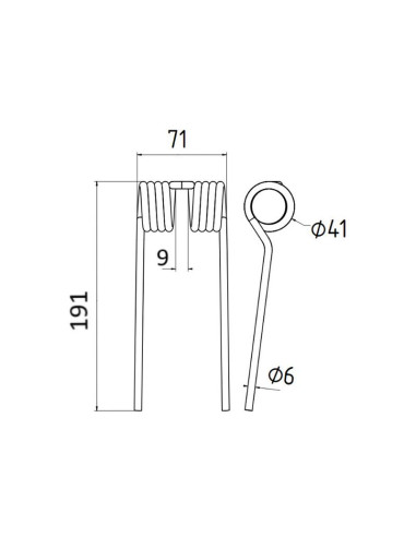 Muelle pick-up Longitud:191mm, Anchura:71mm,...