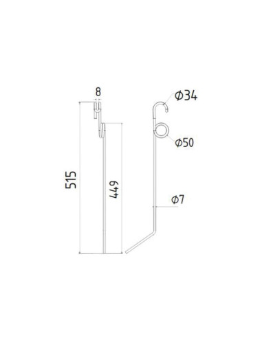 Muelle Rastrillo - Dcha/Izda - Longitud:515mm,...