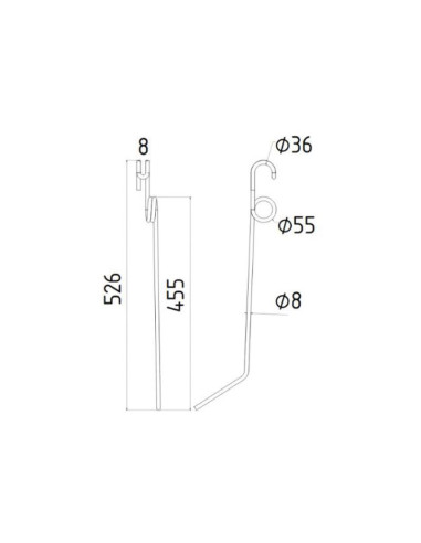 Muelle Rastrillo - Dcha/Izda - Longitud:526mm,...