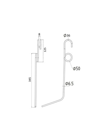 Muelle Rastrillo Longitud:345mm, Anchura:20mm,...