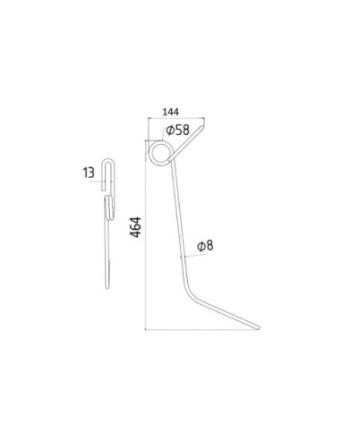Muelle Rastrillo Longitud:464mm, Anchura:29mm,...