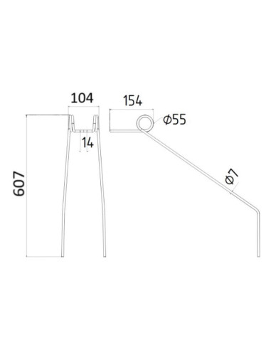 Muelle Rastrillo Longitud:607mm, Anchura:104mm,...