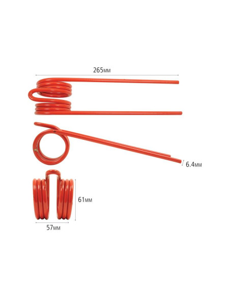 Repuesto de rueda de púas de rastrillo - - - Longitud:265mm, Anchura:57mm, Ø6.4mm - Recambio para JF Corresponde a: 14330397