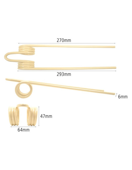 Repuesto de rueda de púas de rastrillo - - - Longitud:270mm, Anchura:64mm, Ø6mm - Recambio para PZ Corresponde a: PZ9