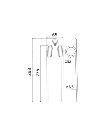 Repuesto de rueda de púas de rastrillo - - - Longitud:275mm, Anchura:65mm, Ø6.5mm - Recambio para PZ Corresponde a: PZ69