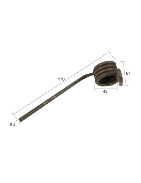 Repuesto de rueda de púas de rastrillo Longitud:170mm, Anchura:67mm, Ø6mm - Recambio para Bamford Corresponde a: AG170