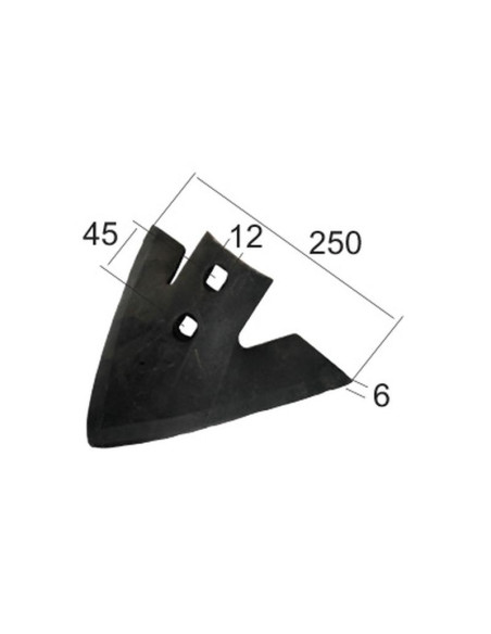 Reja golondrina pequeña 250x6mm - Distancia entre Taladros 45mm