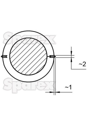 Púa - Curvada 680mm, Tamaño de rosca: M20 x...