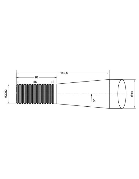 Púa - Recta 830mm, Tamaño de rosca: M30 x 2.00 (Cuadrado) Corresponde a: 5068003