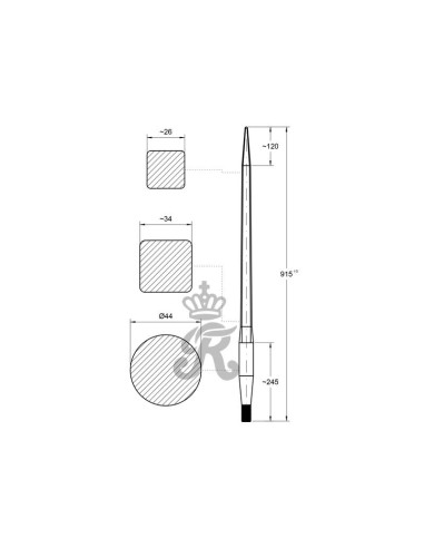 Púa - Recta 915mm, Tamaño de rosca: M28 x 1.50...