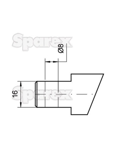 Púa de Carga - Curvada 470mm, (Redondo)...