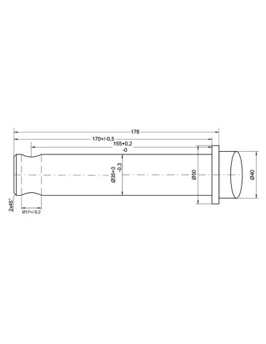 Púa de Carga - Recta 1200mm, (Estrella)