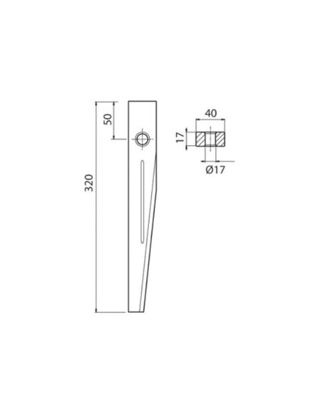 Puntera 320mm. Recambio para Kuhn Corresponde a: 52503700