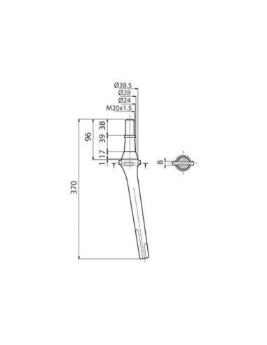 Puntera 370mm. Recambio para Krone Corresponde...