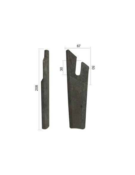 Puntera soldable 208mm. Izdo. Recambio para Lely.