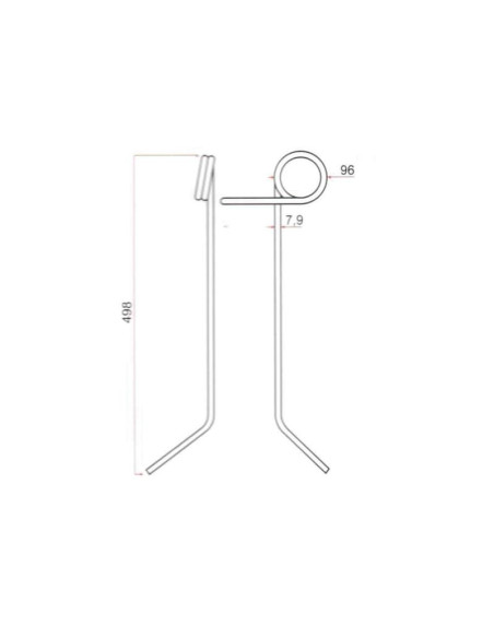 Muelle - Henificador - Izdo. - Longitud Anchura Ø - Recambio para Kuhn Corresponde a: FLE3041