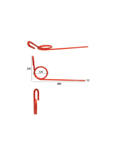 Muelle Sembradora - Ø12mm, Longitud: 480mm...