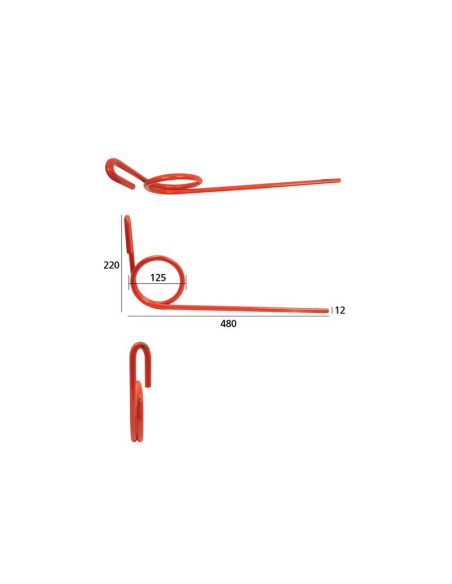 Muelle Sembradora - Ø12mm, Longitud: 480mm Corresponde a: 400975