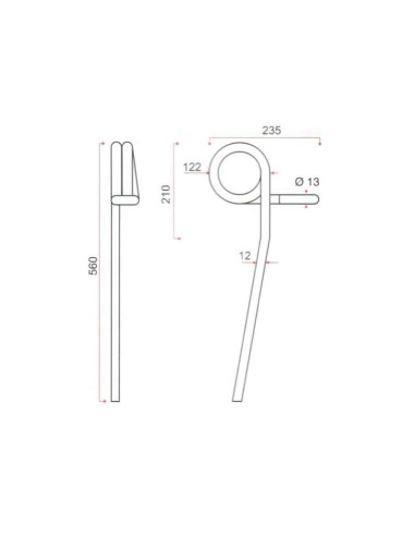 Muelle Sembradora - Ø12mm, Longitud: 560mm...
