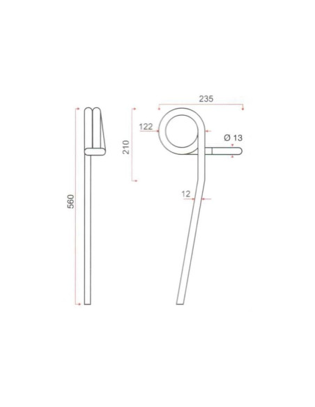 Muelle Sembradora - Ø12mm, Longitud: 560mm Corresponde a: 306239