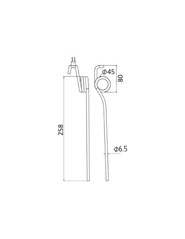 Muelle Sembradora - Ø6.5mm, Longitud: 258mm...