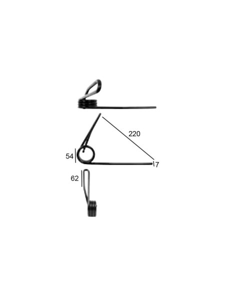 Muelle Sembradora - Ø7mm, Longitud: 220mm Corresponde a: FJX0651