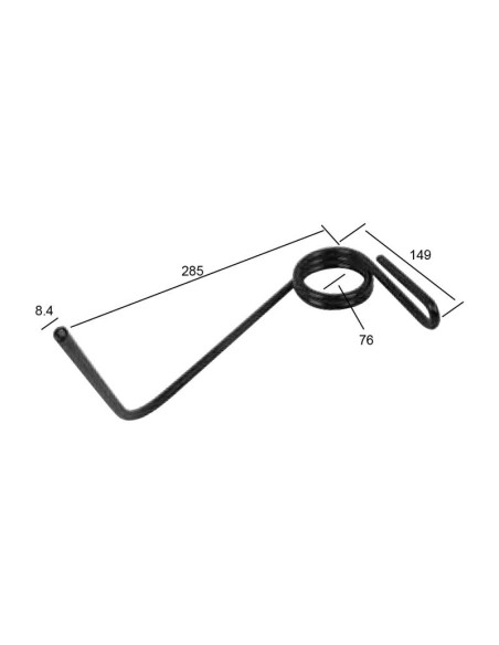 Muelle Sembradora - Ø8mm, Longitud: 285mm Corresponde a: 53068500