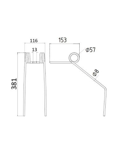 Muelle Sembradora - Ø8mm, Longitud: 381mm...
