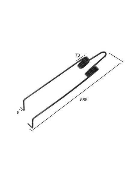 Muelle Sembradora - Ø8mm, Longitud: 585mm Corresponde a: 495754