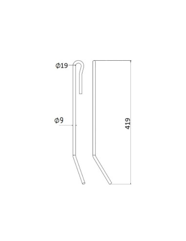 Muelle Sembradora - Ø9mm, Longitud: 419mm...