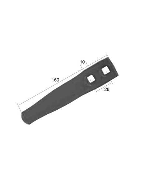 Puntera Reversible 155x35x8mm Distancia entre Taladros 28mm Corresponde a: 01010062