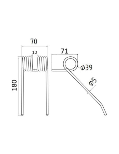 Muelle pick-up - - - Longitud:180mm,...