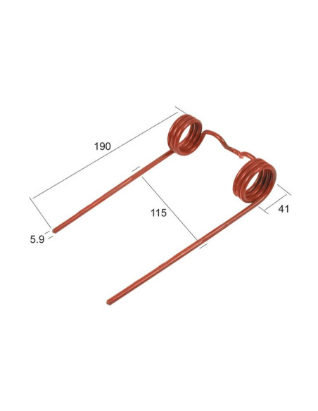 Muelle pick-up - - - Longitud:190mm, Anchura:115mm, Ø5.9mm - Recambio para Case Corresponde a: 4F60546