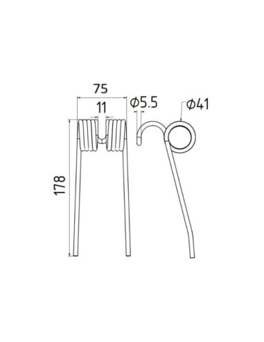 Muelle pick-up - Dcha/Izda - Longitud:178mm,...