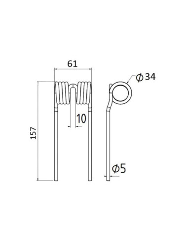 Muelle pick-up Longitud:157mm, Anchura:61mm,...
