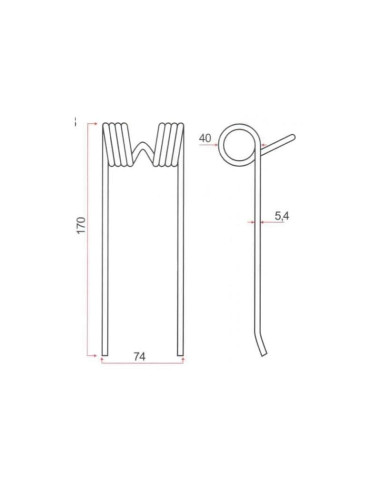 Muelle pick-up Longitud:170mm, Anchura:74mm,...