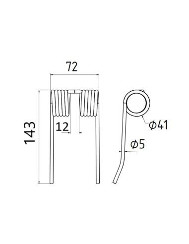 Muelle pick-up Longitud:174mm, Anchura:72mm,...