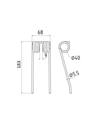 Muelle pick-up Longitud:183mm, Anchura:68mm,...